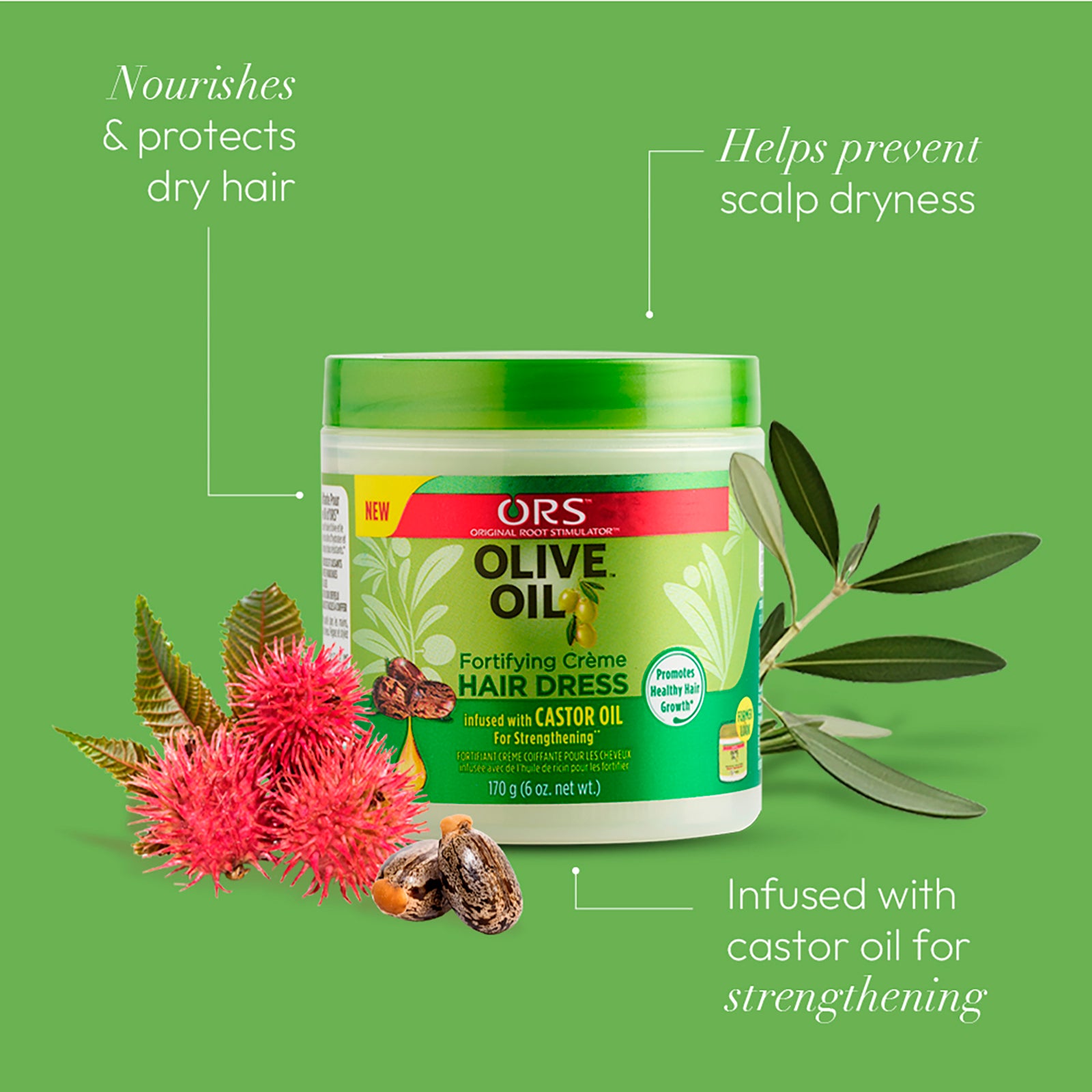 ORS Olive Oil Fortifying Creme Hair Dress for Strengthening (6.0 oz)