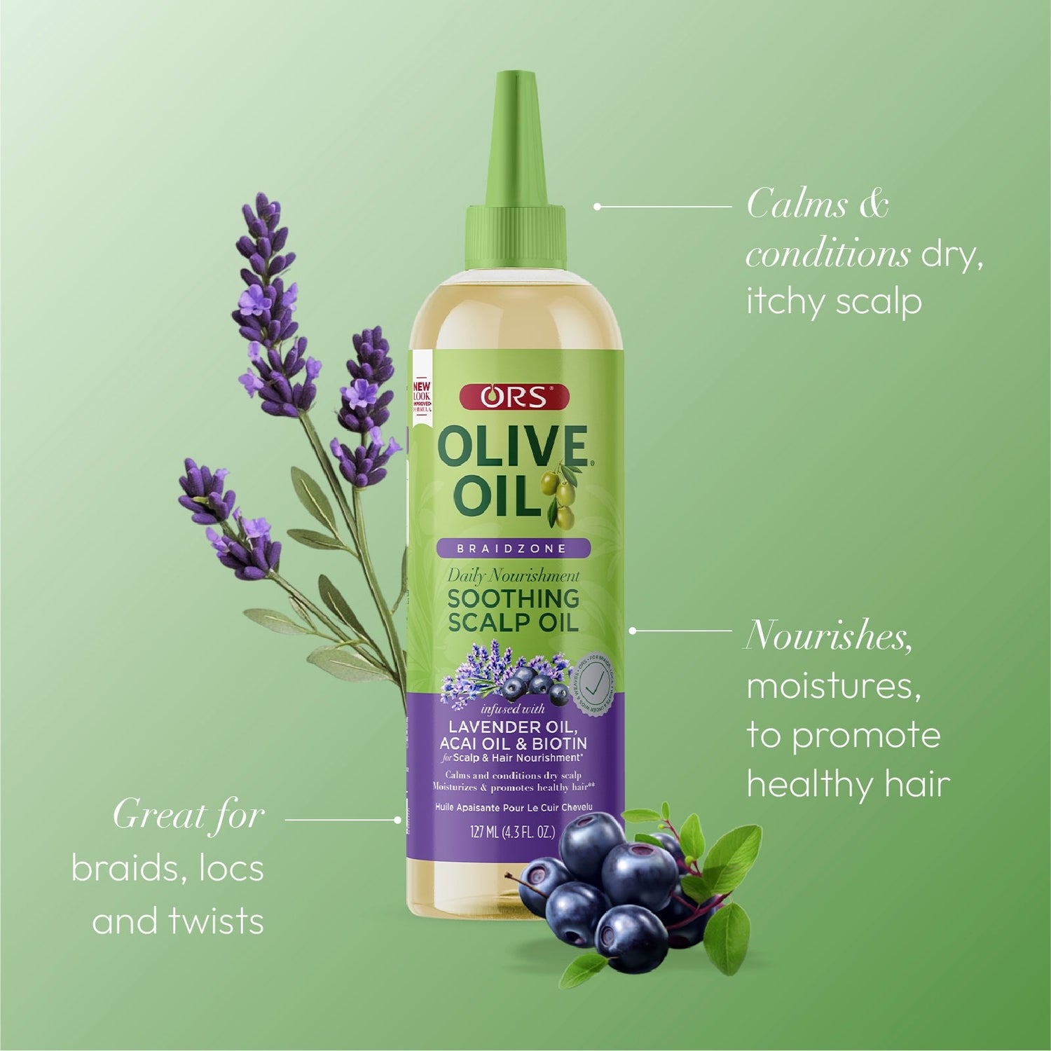 ORS Olive Oil Braidzone Soothing Scalp Oil for Scalp & Nourishment (4.3 oz)
