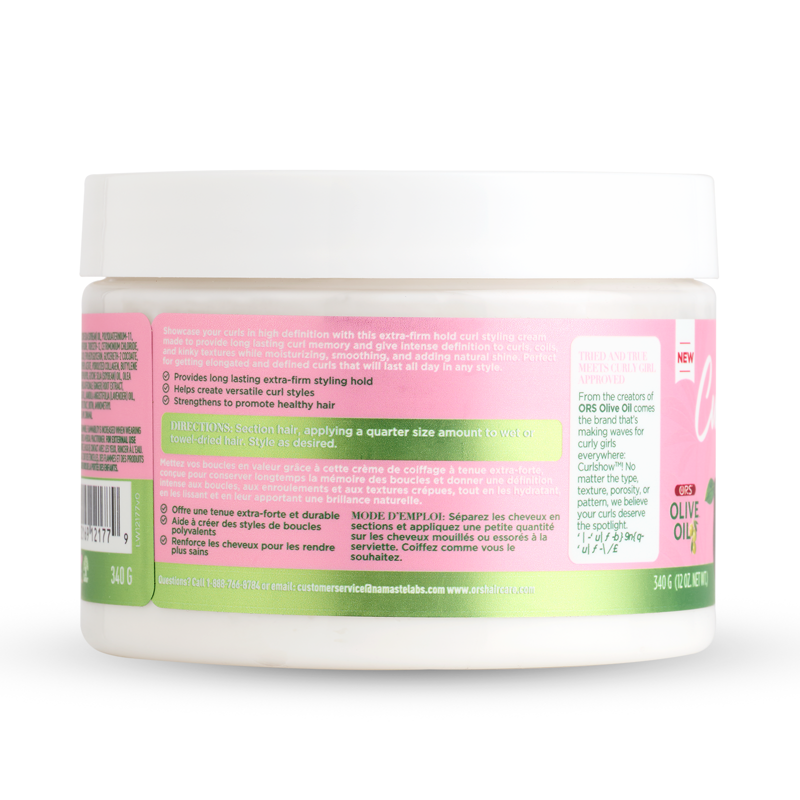 ORS Olive Oil Curlshow Multi-Use Styling Cream Infused with Collagen & Avocado Oil for Strength & Length (12.0 oz)