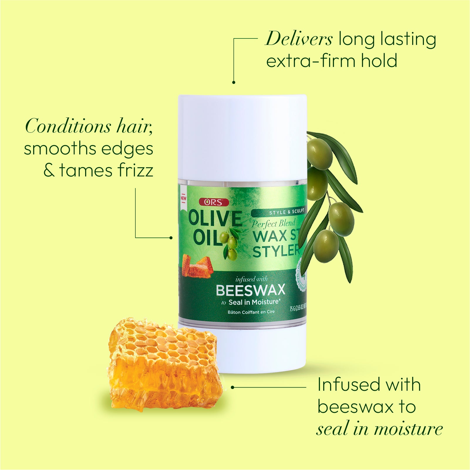 ORS Olive Oil Style & Sculpt Perfect Blend Wax Stick Styler (2.6 oz)