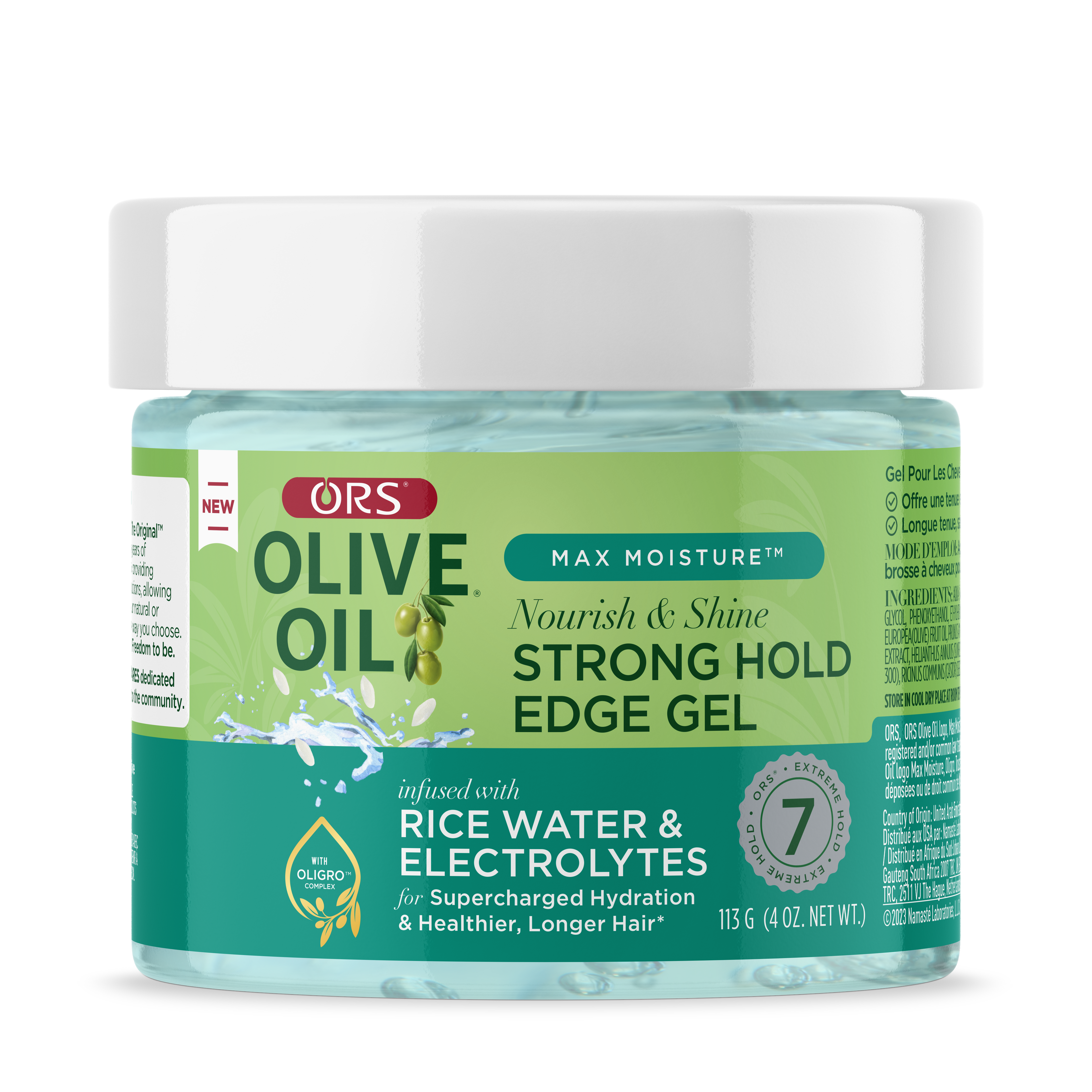Max Moisture Nourish & Shine Strong Hold Edge Gel with Rice Water & Electrolytes (4.0 OZ)