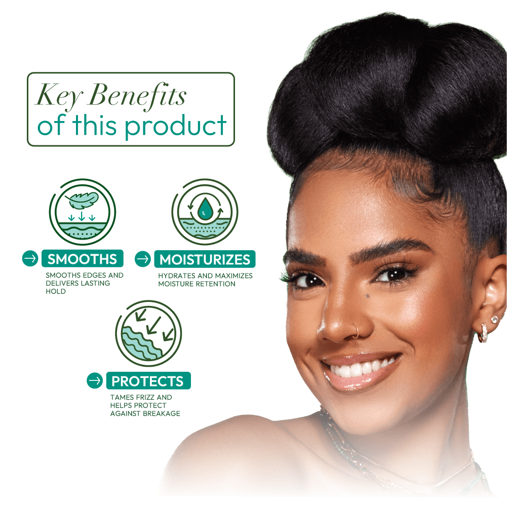 Max Moisture Nourish & Shine Strong Hold Edge Gel with Rice Water & Electrolytes (4.0 OZ)