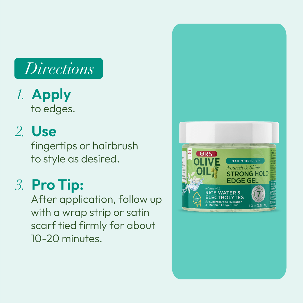 Max Moisture Nourish & Shine Strong Hold Edge Gel with Rice Water & Electrolytes (4.0 OZ)
