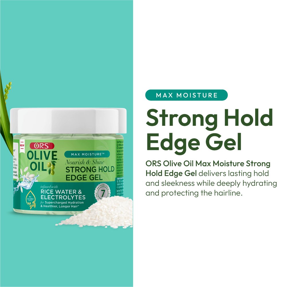 Max Moisture Nourish & Shine Strong Hold Edge Gel with Rice Water & Electrolytes (4.0 OZ)