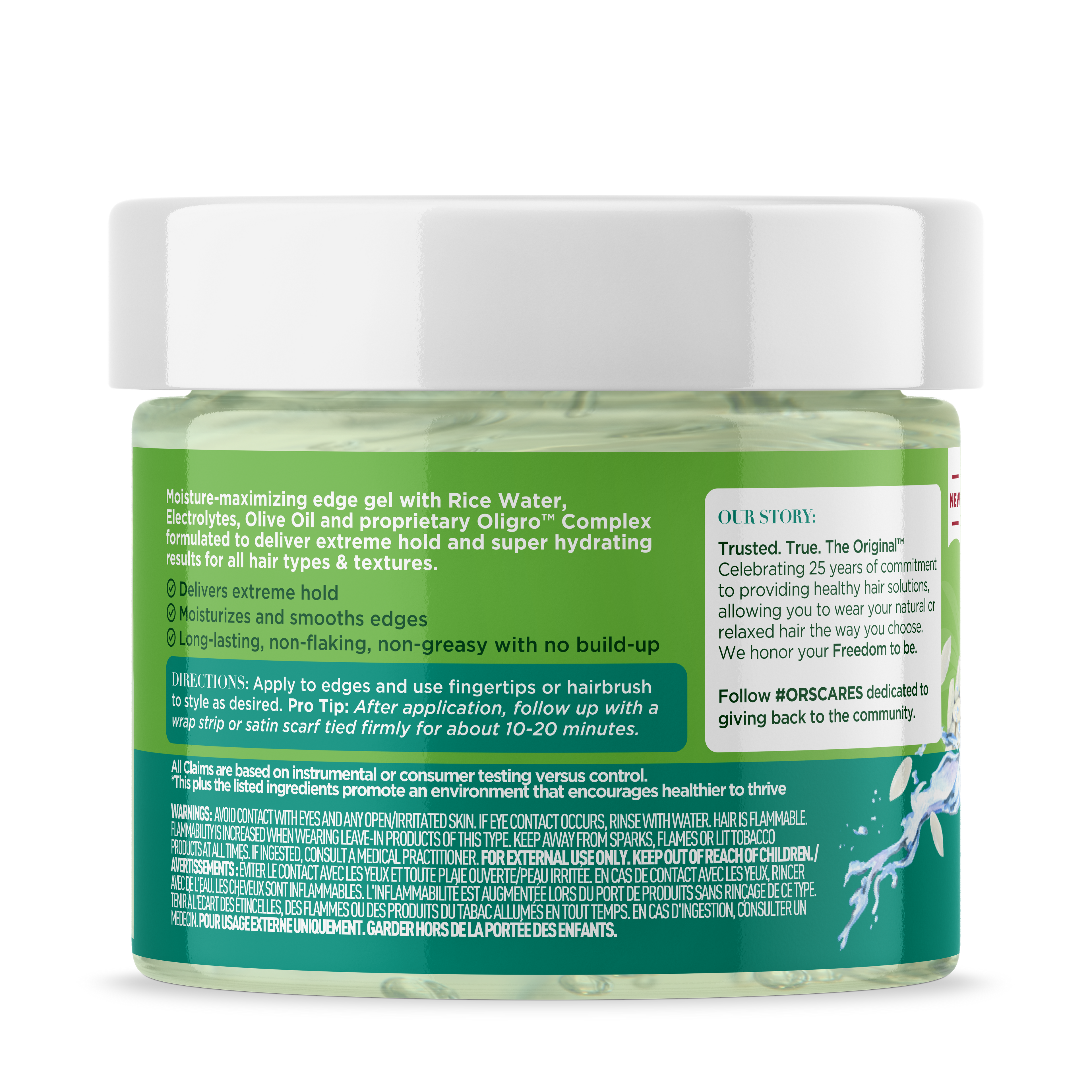 Max Moisture Nourish & Shine Strong Hold Edge Gel with Rice Water & Electrolytes (4.0 OZ)
