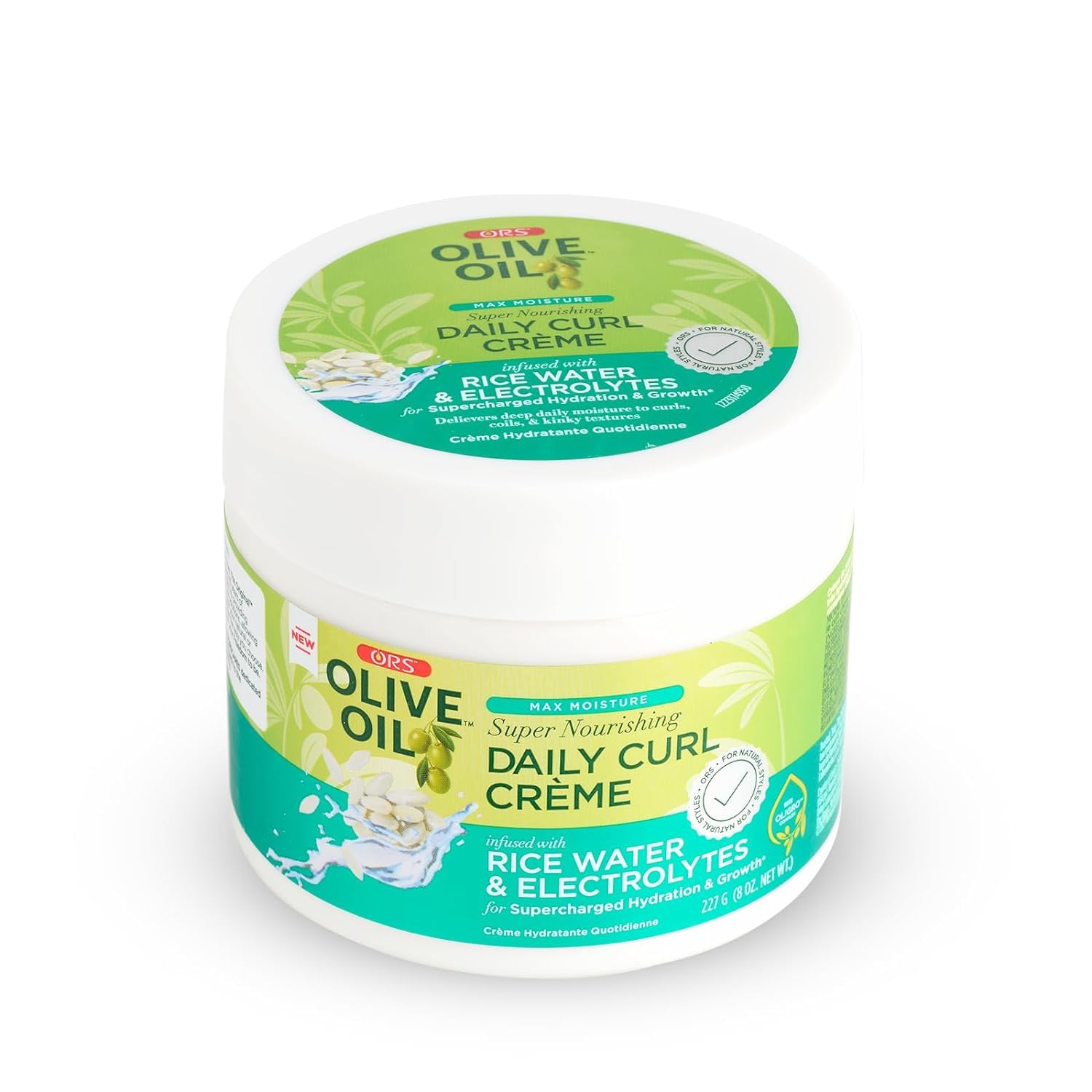 Max Moisture Super Nourishing Daily Curl Crème infused with Rice Water & Electrolytes for Supercharged Hydration & Growth (8.0 oz)