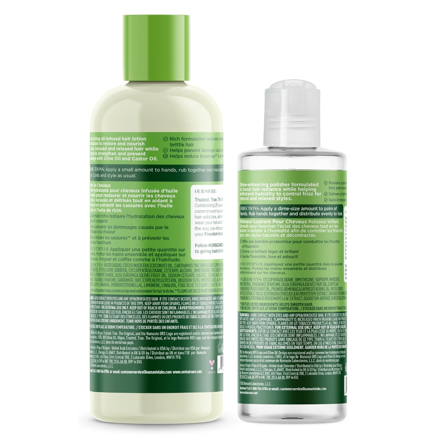 ORS Olive Oil Hair Lotion & Polisher for Strengthening & Smoothing 2-Piece Set