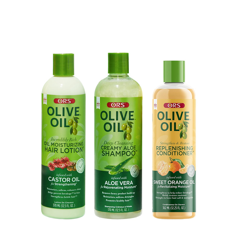 ORS Olive Oil Shampoo, Conditioner & Hair Lotion 3-Piece Set