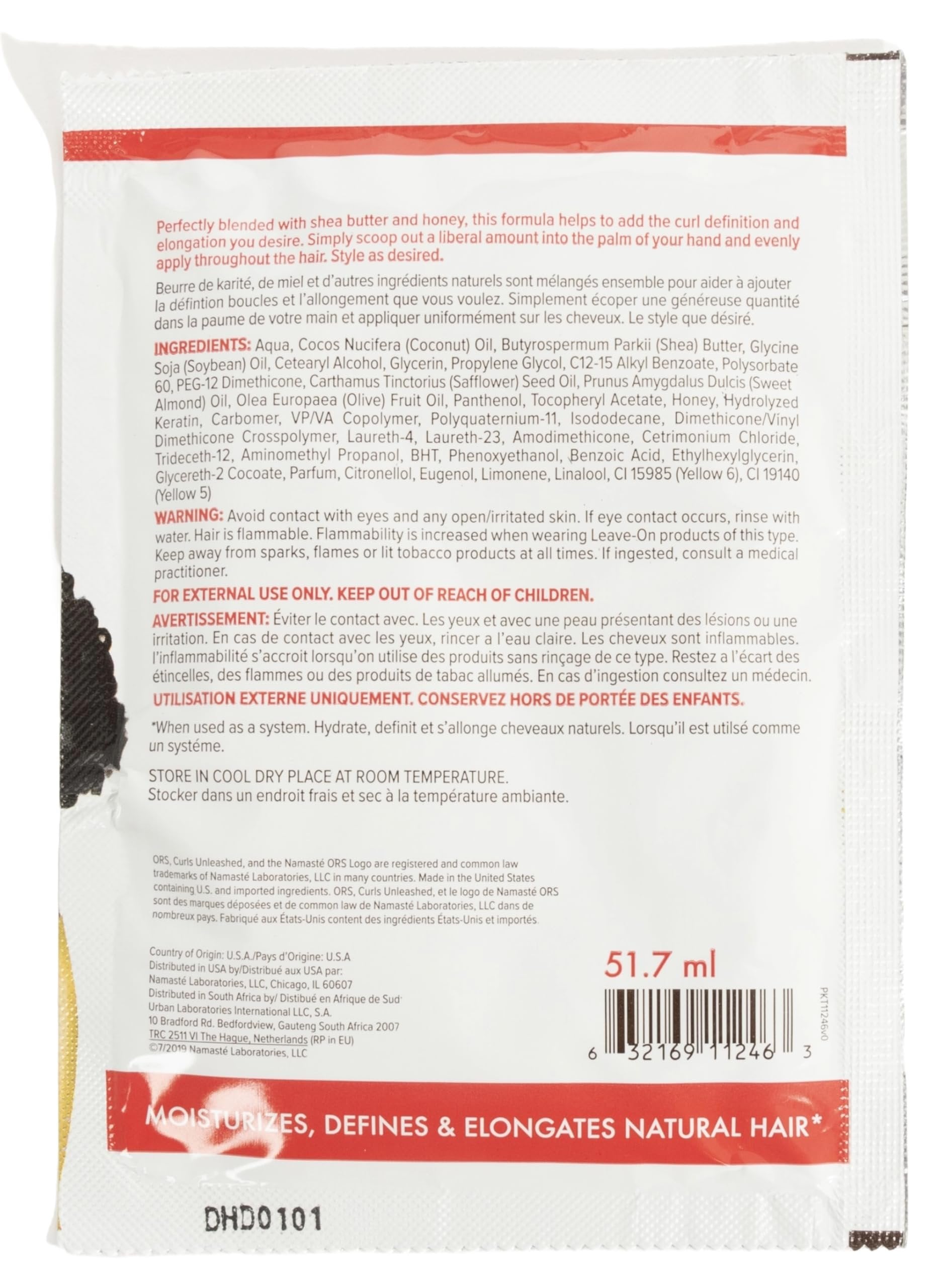 ORS Curls Unleashed Shea Butter and Honey Curly Coil Rich Style Creme Travel Packet 1.75 Ounces (Pack of 12)
