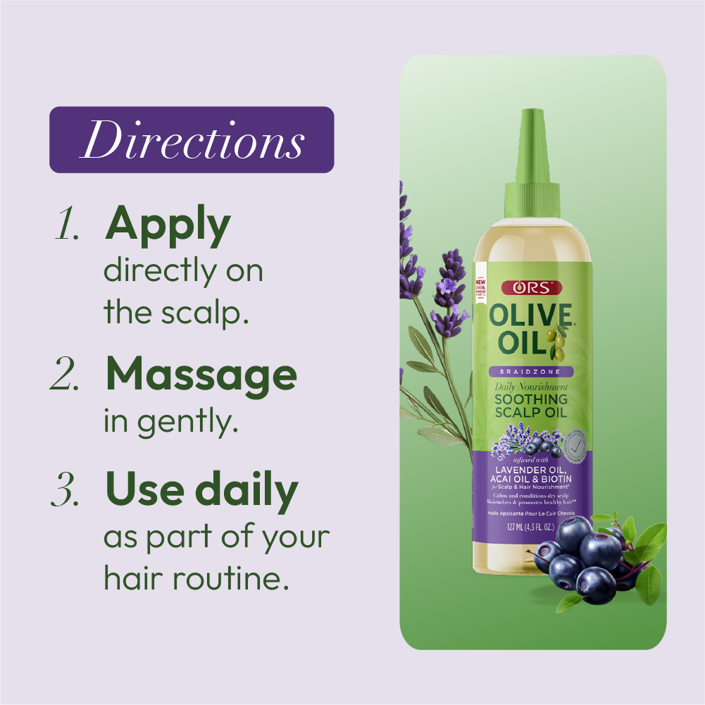 ORS Olive Oil Braidzone Soothing Scalp Oil for Scalp &amp; Nourishment (4.3 oz)
