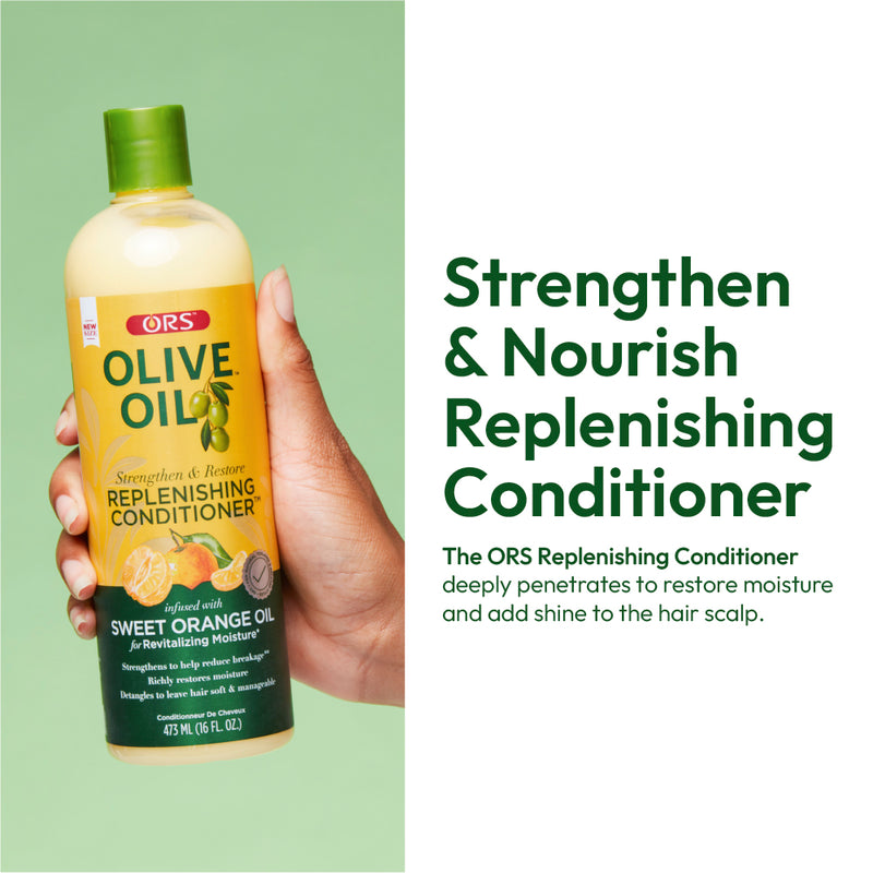 ORS Olive Oil Strengthen & Nourish Replenishing Conditioner Infused with Sweet Orange Oil (12.2 oz)