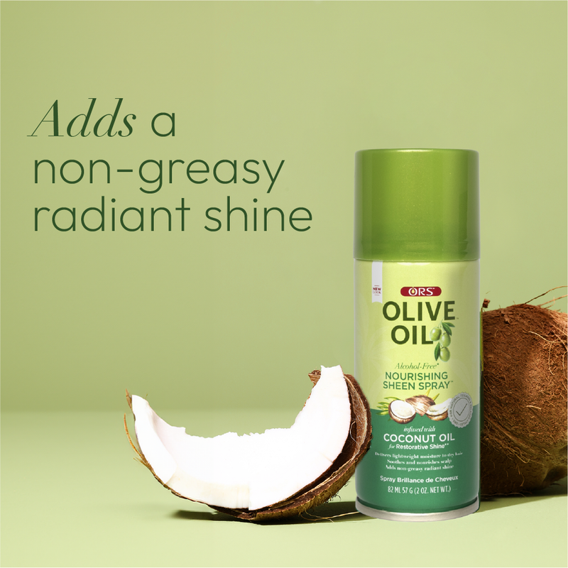 ORS Olive Oil Nourishing Sheen Spray Infused with Coconut for Restorative Shine (2.0 oz)