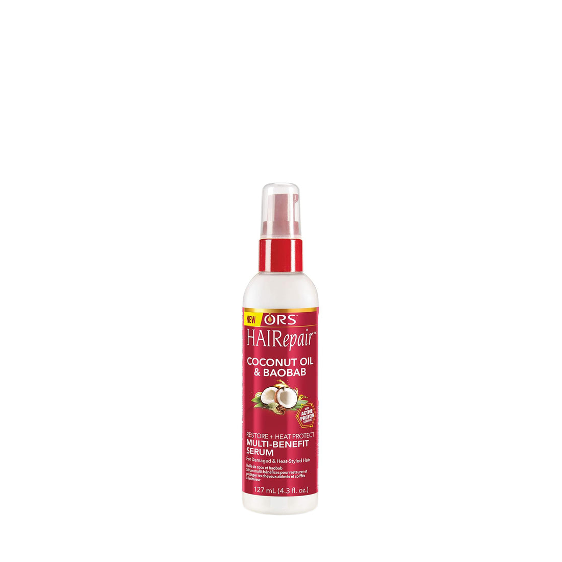 ORS HAIRepair Coconut Oil &amp; Baobab Silkening Serum Thermal Protector for Daily Style &amp; Protection (4.3 oz)
