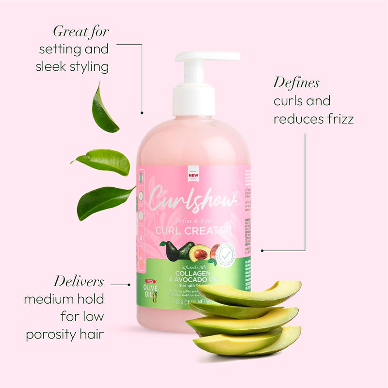 ORS Olive Oil Curlshow Curl Creator Infused with Collagen & Avocado Oil for Strength & Length (16.0 oz)