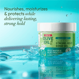 Olive Oil ORS Olive Oil Max Moisture Nourish & Shine Strong Hold Edge Gel with Rice Water & Electrolytes (4.0 OZ)