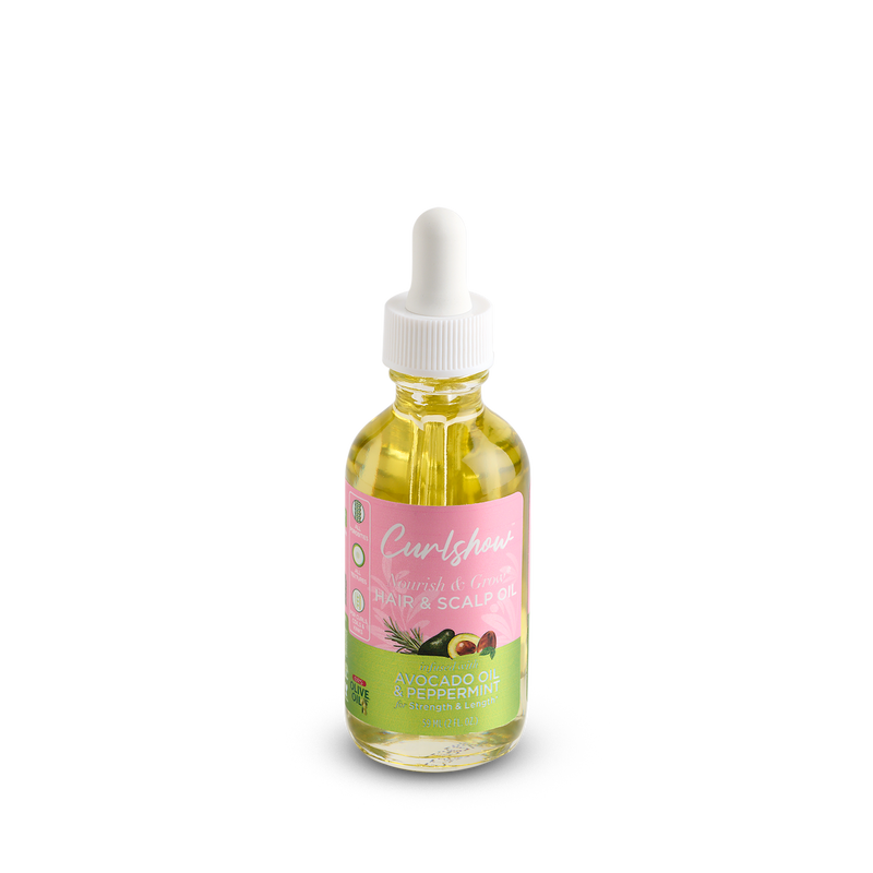 ORS Curlshow Nourish & Grow Hair & Scalp Oil Infused with Avocado Oil & Peppermint for Strength & Length* (2.0 oz)