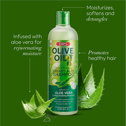 ORS Olive Oil Creamy Aloe Shampoo for Rejuvenating Moisture (16.0 oz)