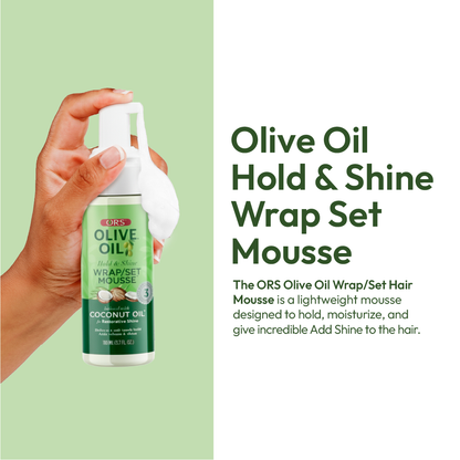 ORS Olive Oil Wrap Set Mousse for Restorative Shine (3.7 oz) 2-Pack