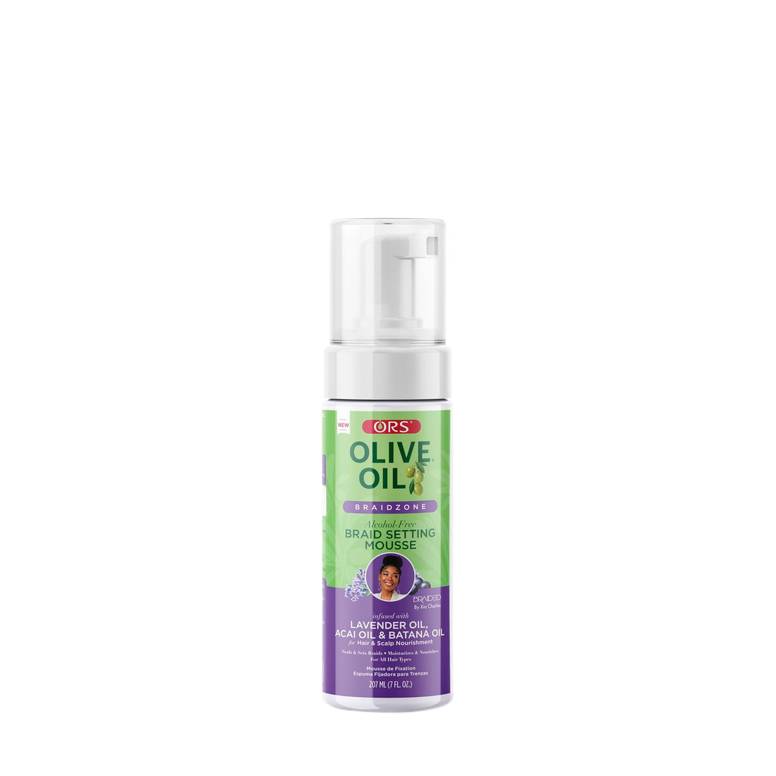 ORS Olive Oil Braidzone Braid Setting Mousse for Hair &amp; Scalp Nourishment (7.0 oz)