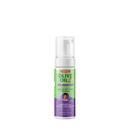 ORS Olive Oil Braidzone Braid Setting Mousse for Hair &amp; Scalp Nourishment (7.0 oz)