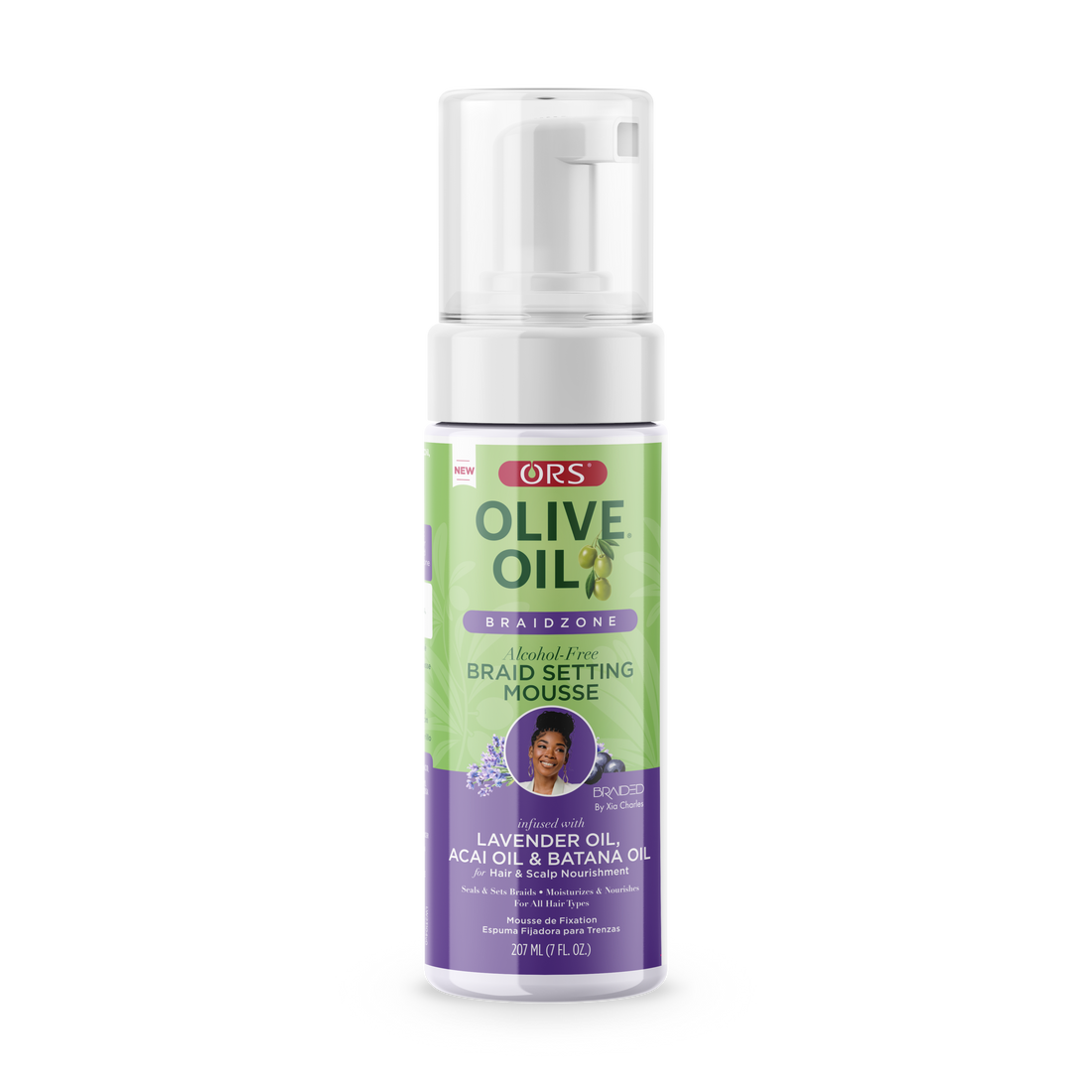 ORS Olive Oil Braidzone Braid Setting Mousse for Hair &amp; Scalp Nourishment (7.0 oz)