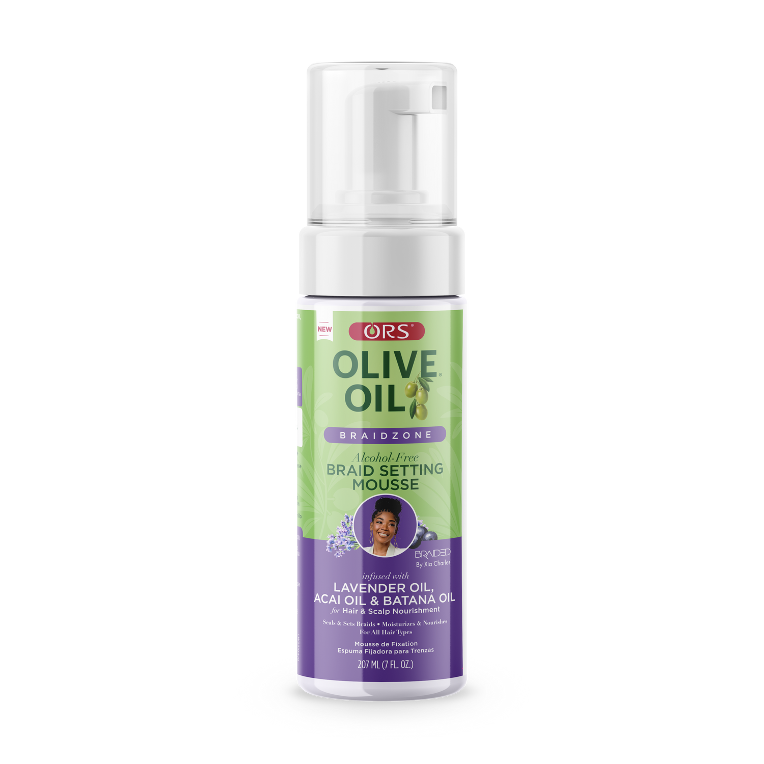 ORS Olive Oil Braidzone Braid Setting Mousse for Hair &amp; Scalp Nourishment (7.0 oz)
