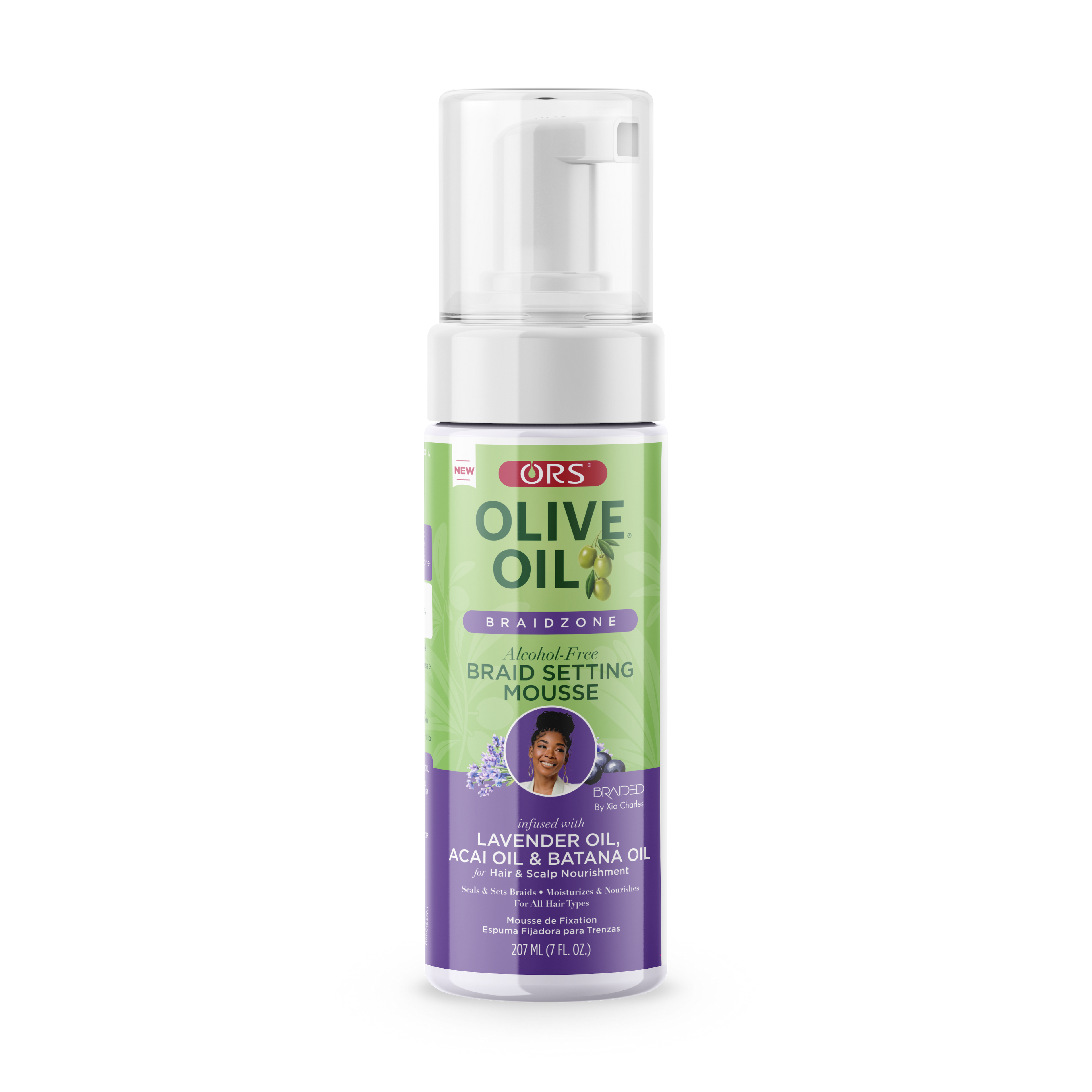 ORS Olive Oil Braidzone Braid Setting Mousse for Hair &amp; Scalp Nourishment (7.0 oz)