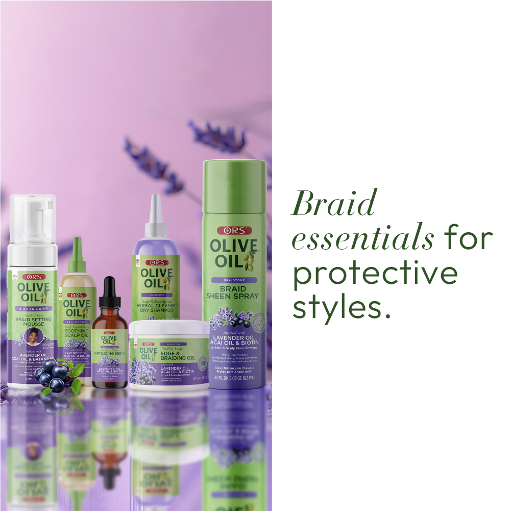 ORS Olive Oil Braidzone Braid Setting Mousse for Hair &amp; Scalp Nourishment (7.0 oz)