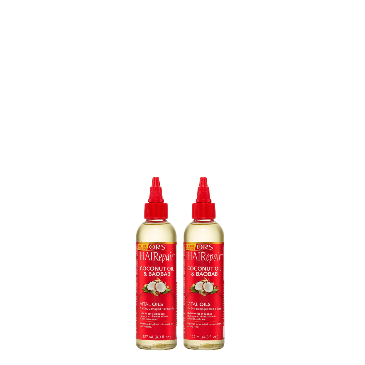 ORS HAIRepair Coconut Oil &amp; Baobab Vital Oils for Dry, Damaged Hair and Scalp (4.3 oz) 2-Pack