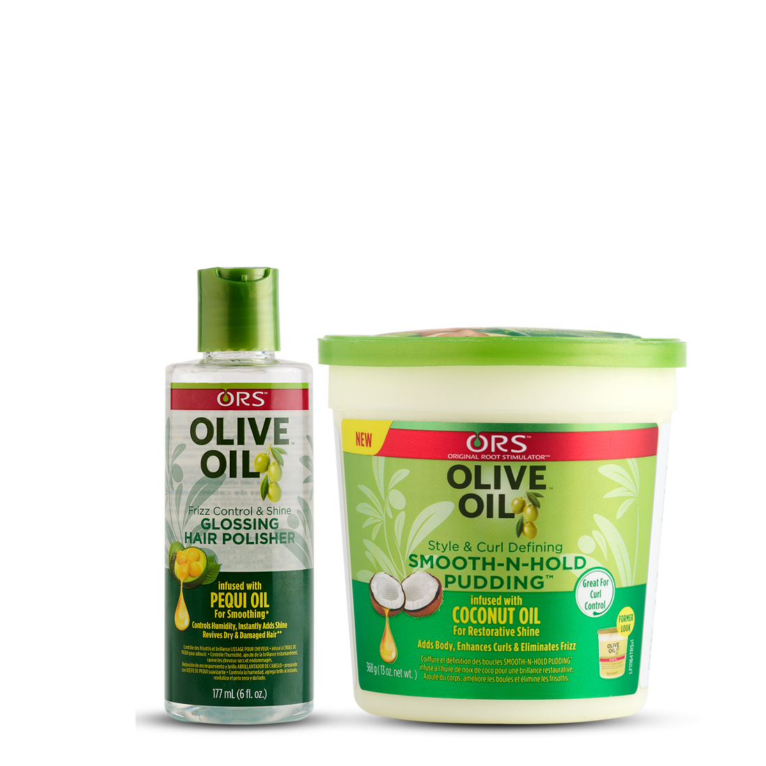ORS Olive Oil Glossing Hair Polisher &amp; Smooth-N-Hold Pudding 2-Piece Set