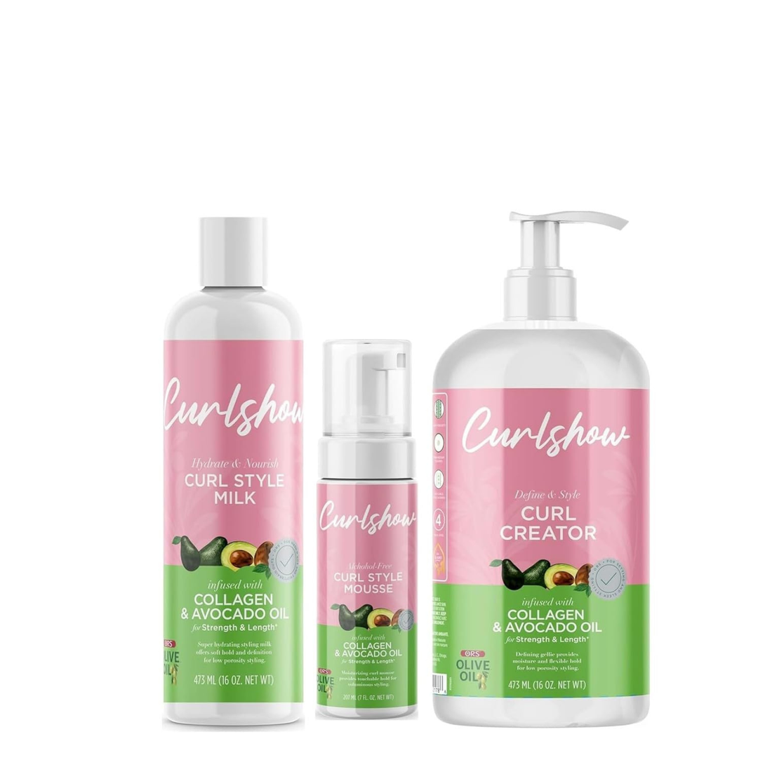 ORS Olive Oil Curlshow Curl Creator, Style Milk &amp; Mousse 3-Piece Set