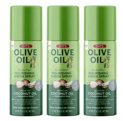 ORS Olive Oil Nourishing Sheen Spray for Restorative Shine (2.0 oz) 3-Pack