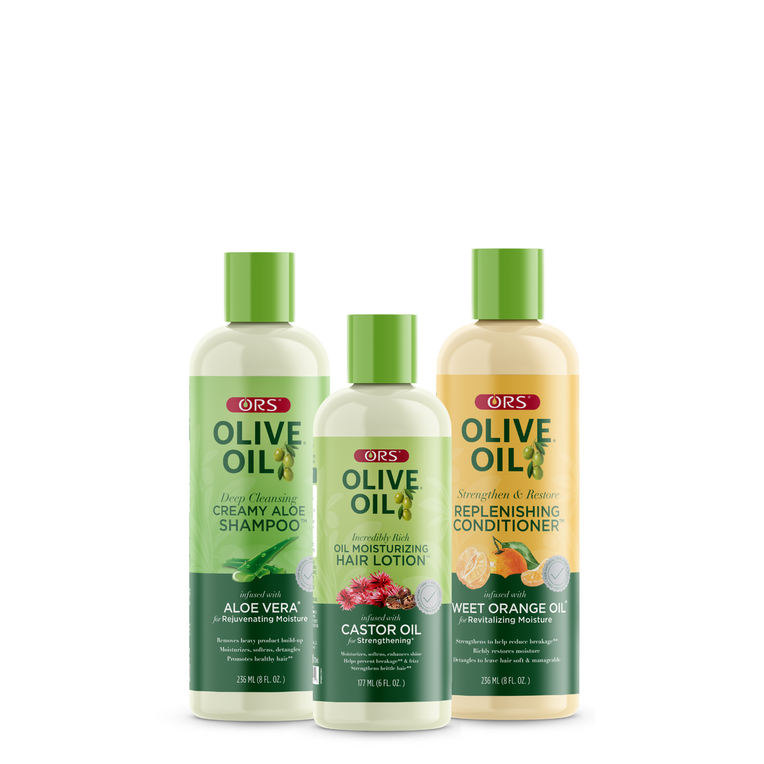 ORS Olive Oil Shampoo, Conditioner &amp; Hair Lotion for Moisture &amp; Strengthening 3-Pack