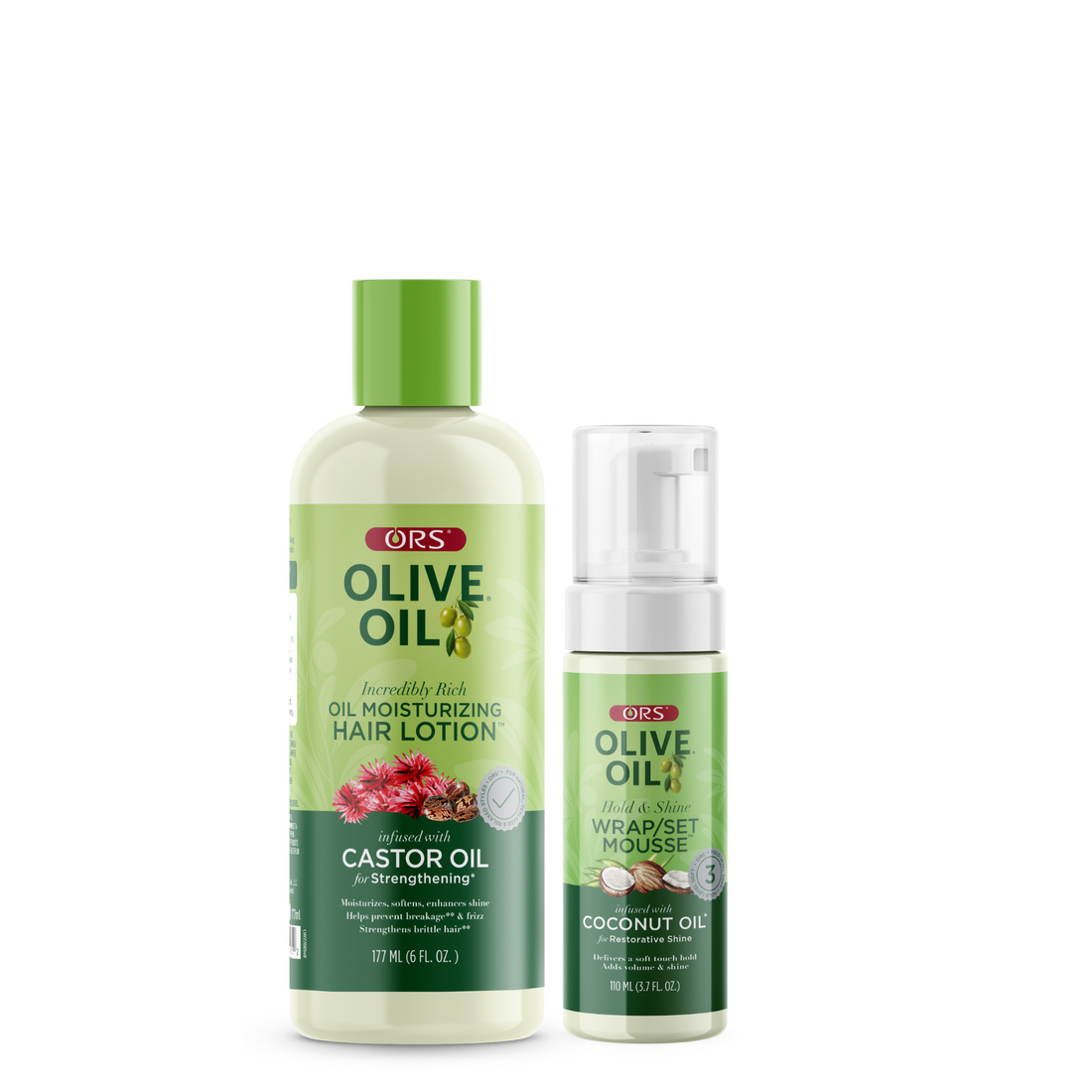 ORS Olive Oil Wrap Set Mousse &amp; Moisturizing Hair Lotion 2-Pack