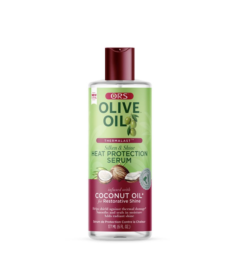 ORS Olive Oil Heat Protection Hair Serum infused with Coconut Oil for Restorative Shine (6.0 oz)