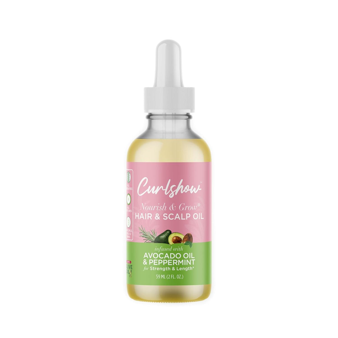 ORS Curlshow Nourish &amp; Grow Hair &amp; Scalp Oil Infused with Avocado Oil &amp; Peppermint for Strength &amp; Length* (2.0 oz)