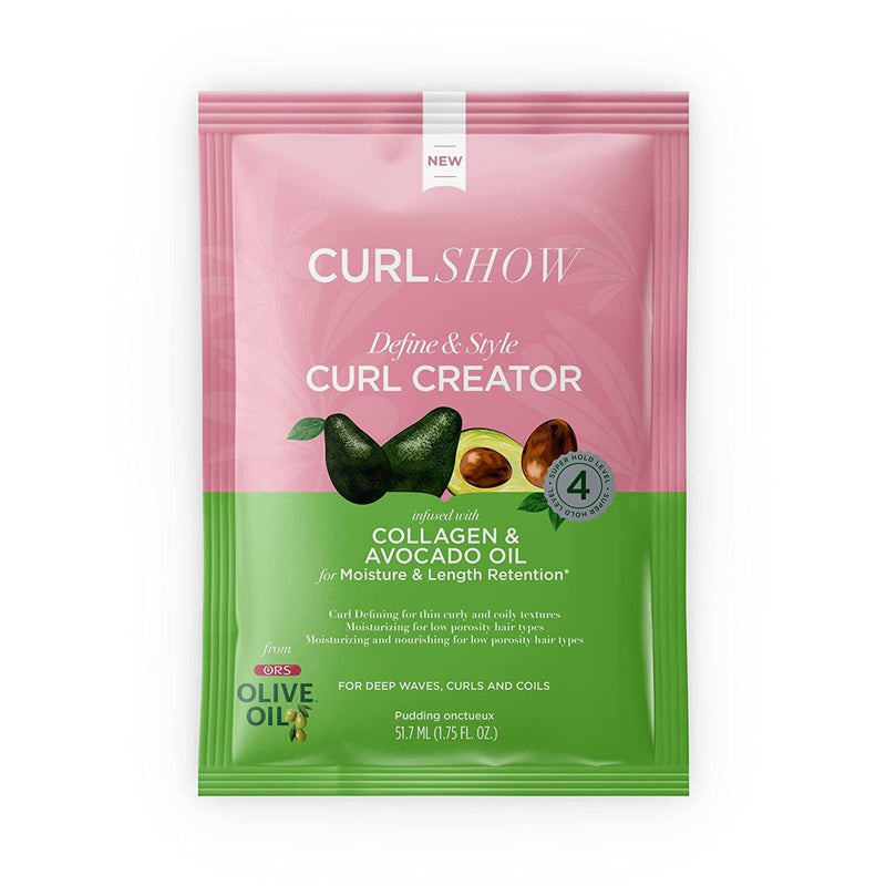 ORS Olive Oil Curlshow Curl Creator Infused with Collagen & Avocado Oil for Strength & Length (1.75 oz)