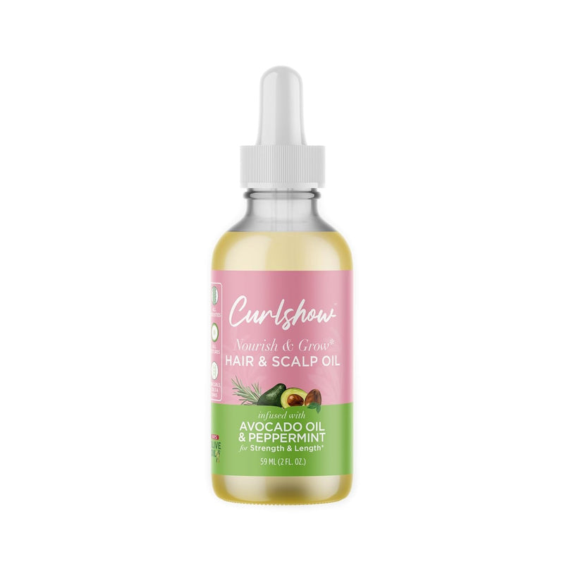 Curlshow Nourish & Grow Hair & Scalp Oil Infused with Avocado Oil & Peppermint for Strength & Length* (2.0 oz)