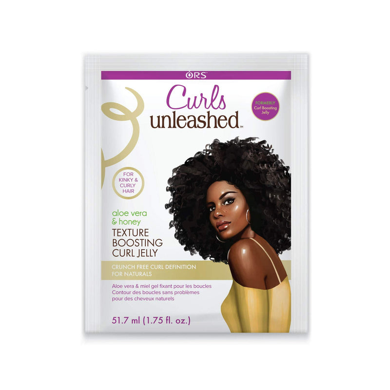 ORS Curls Unleashed Aloe Vera and Honey Texture Boosting Curl Jelly, Travel Packet (1.7 oz)