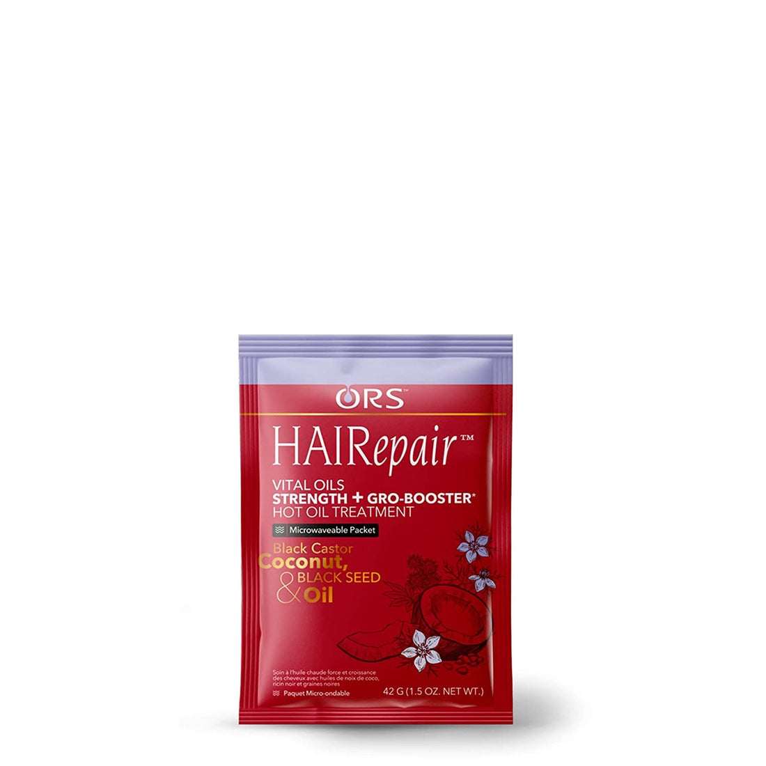 ORS HaiRepair Vital Oils Hot Oil Treatment Strength + Gro-Booster with Black Castor, Coconut &amp; Black Seed Oil (1.5 oz)