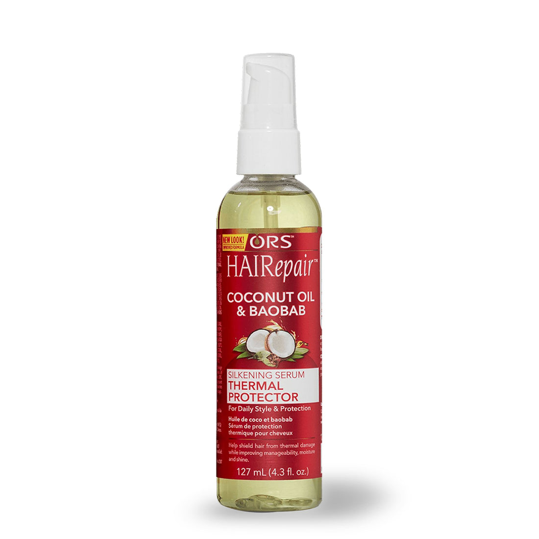 ORS HAIRepair Coconut Oil &amp; Baobab Silkening Serum Thermal Protector for Daily Style &amp; Protection (4.3 oz)