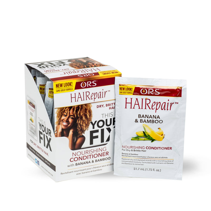 ORS HAIRepair Banana & Bamboo Nourishing Conditioner for Dry & Brittle Hair (1.75 oz) 12-Pack