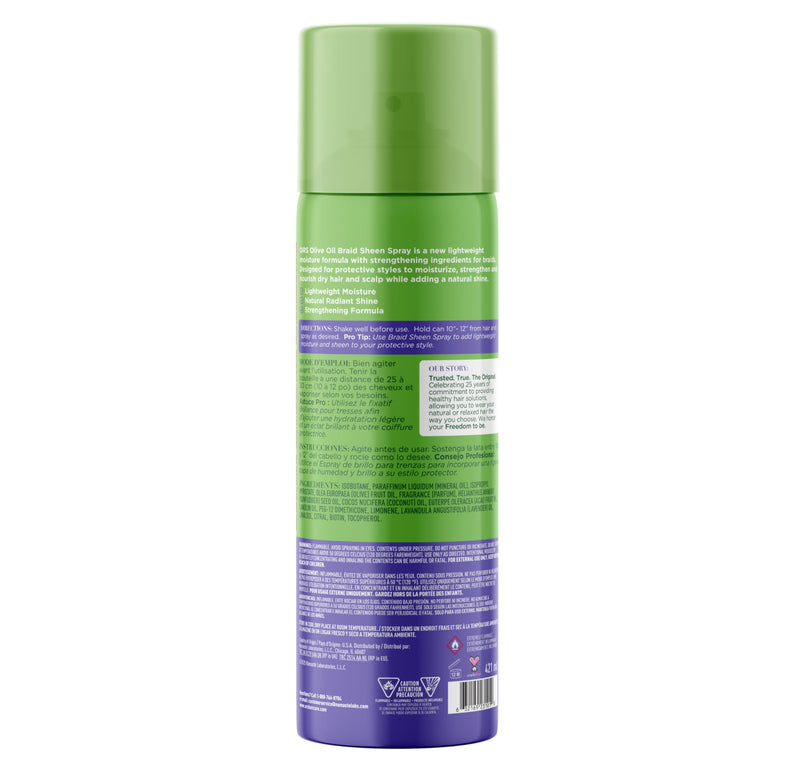 ORS Oive Oil Braidzone Braid Sheen Spray with Lavender, Acai & Biotin for Hair & Scalp Nourishment 10 Ounces (1)