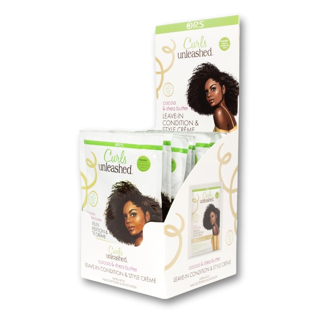ORS Curls Unleashed Cocoa &amp; Shea Butter Leave In Conditioner &amp; Style Creme Travel Packet 1.7 Ounce (Pack of 12)