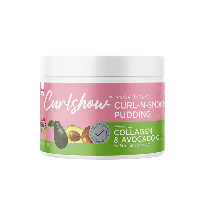 ORS Olive Oil Curlshow Curl N Smooth Pudding Infused with Collagen & Avocado Oil for Strength & Length (12.0 oz)