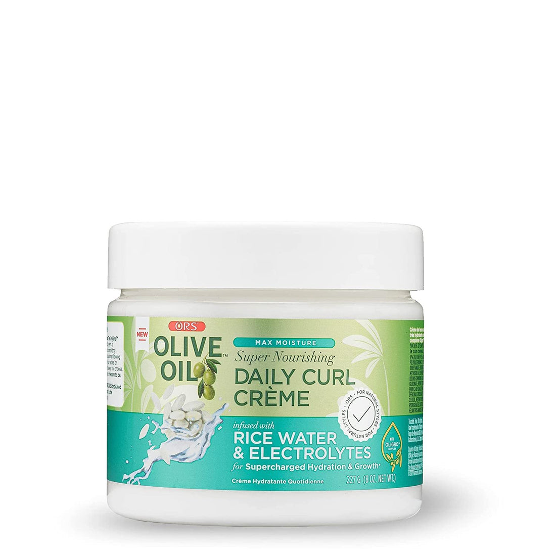 Max Moisture Super Nourishing Daily Curl Crème infused with Rice Water &amp; Electrolytes for Supercharged Hydration &amp; Growth (8.0 oz)