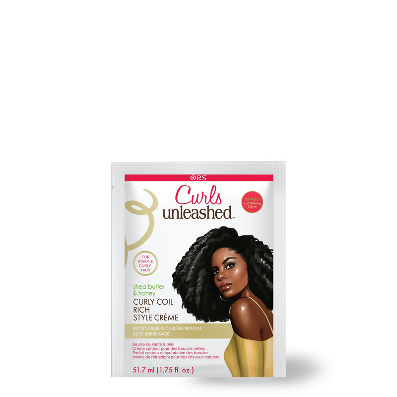 ORS Curls Unleashed Shea Butter and Honey Curly Coil Rich Style Creme, Travel Packet (1.7 oz)