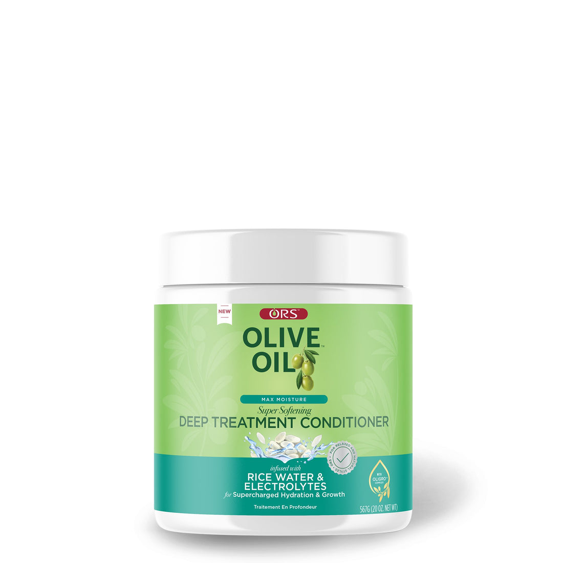 ORS Olive Oil Max Moisture Super Softening Deep Treatment Conditioner  Infused with Rice Water &amp; Electrolytes (20.0 oz)