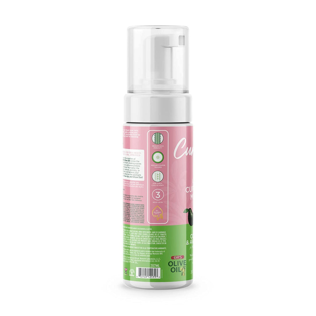 ORS Olive Oil Curlshow Curl Style Mousse Infused with Collagen &amp; Avocado Oil for Strength &amp; Length, Alchohol Free (7.0 oz)