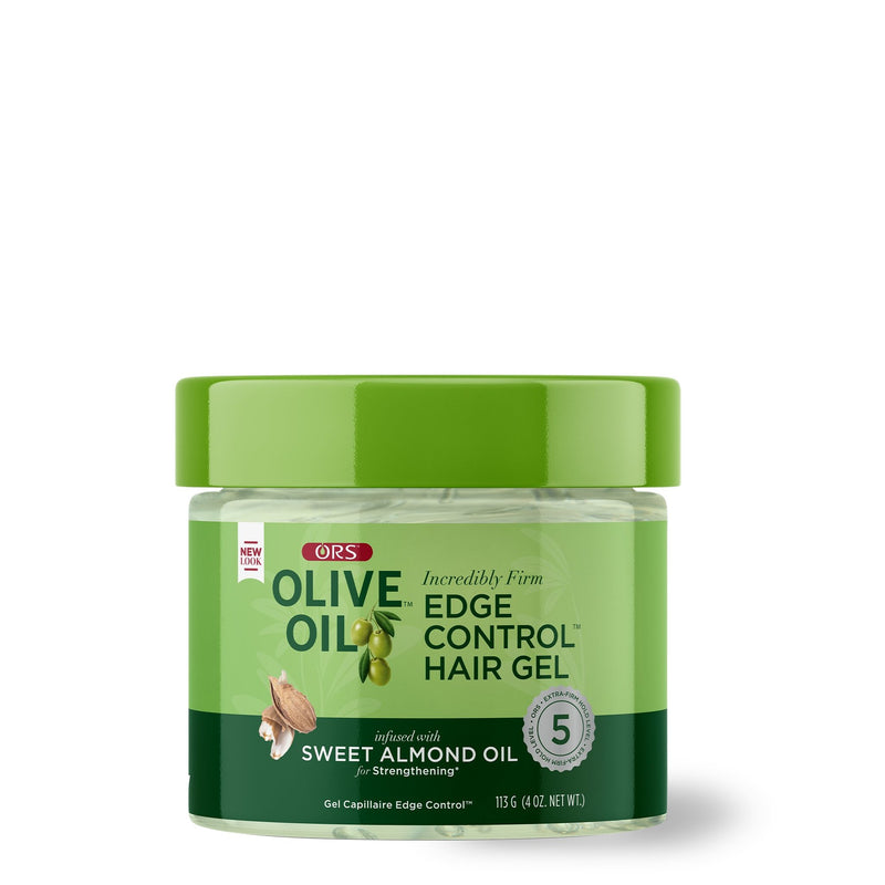 ORS Olive Oil Edge Control Hair Gel Infused with Sweet Almond Oil for Strengthening (4.0 oz)